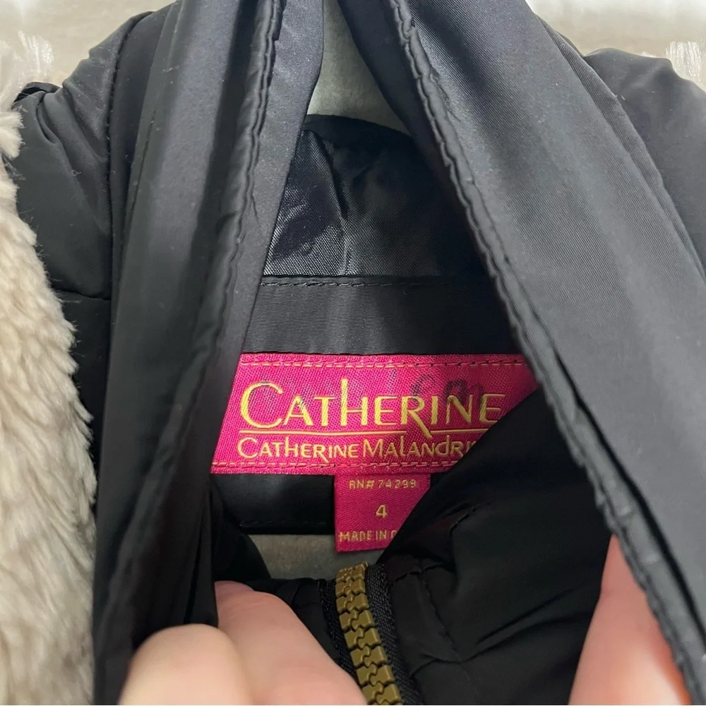 CATHERINE MALANDRINO‎ Girls Puffer Coat with Faux Fur Trim